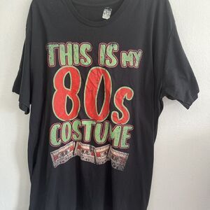 Retro 80s Costume Graphic Tee - Black